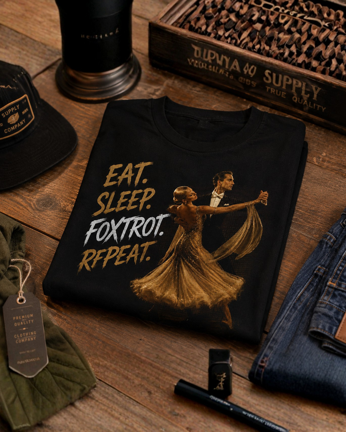 Eat. Sleep. Foxtrot. Repeat - Premium Tee