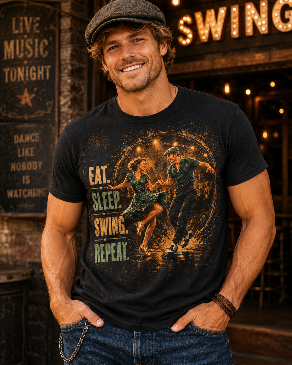 Eat. Sleep. Swing. Repeat. - Premium Tee
